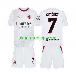 Camisola AC Milan Gimenez 7 Criança Equipamento Segundo 2026-2027 Manga Curta